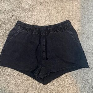 Black Wash Jean Shorts